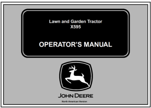 John Deere X595 Lawn and Garden Tractor Operator's Manual