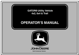 John Deere 4x2, 6x4 & Trail Gator Utility Vehicle Operator's Manual