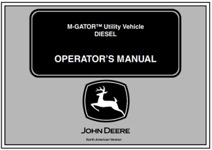 John Deere Diesel M-Gator Utility Vehicle Operator's Manual