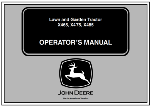 John Deere X465, X475, X485 Lawn and Garden Tractor