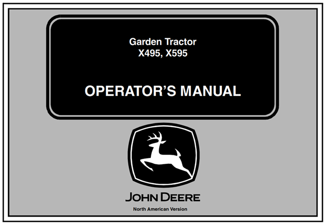 John Deere X495 & X595 Garden Tractor Operator's Manual