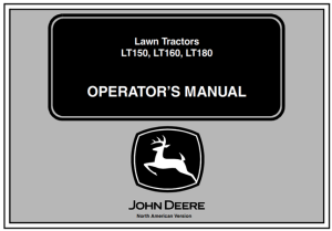 John Deere LT150, LT160, LT180 Lawn Tractors Operator's Manual