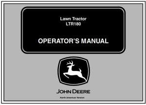 John Deere LTR180 Lawn Tractor Operator's Manual