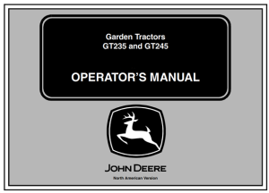 John Deere GT235 & GT245 Garden Tractor Operator's Manual