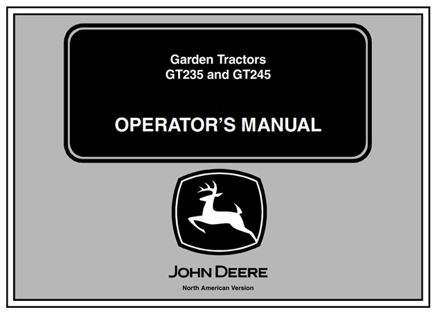 John Deere GT235 & GT245 Garden Tractor Operator's Manual