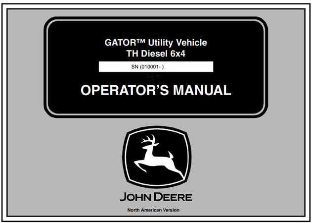 John Deere TH Diesel 6x4 GATOR Utility Vehicle Operator's Manual