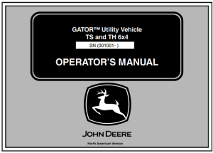 John Deere TS & TH 6x4 GATOR Utility Vehicle Operator's Manual