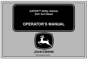John Deere XUV 4x4 Diesel GATOR Utility Vehicle Operator's Manual