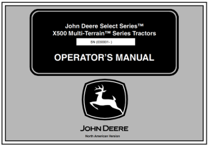 John Deere Select Series X500 Multi-Terrain Series Tractors