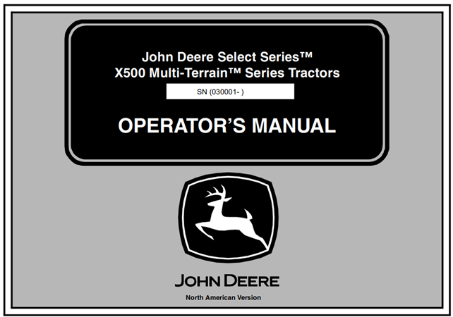 John Deere Select Series X500 Multi-Terrain Series Tractors