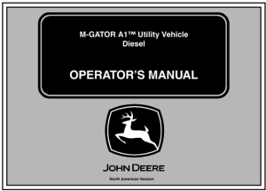 John Deere Diesel M-Gator A1 Utility Vehicle Operator's Manual