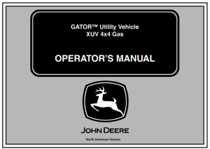 John Deere XUV 4x4 Gas GATOR Utility Vehicle Operator's Manual
