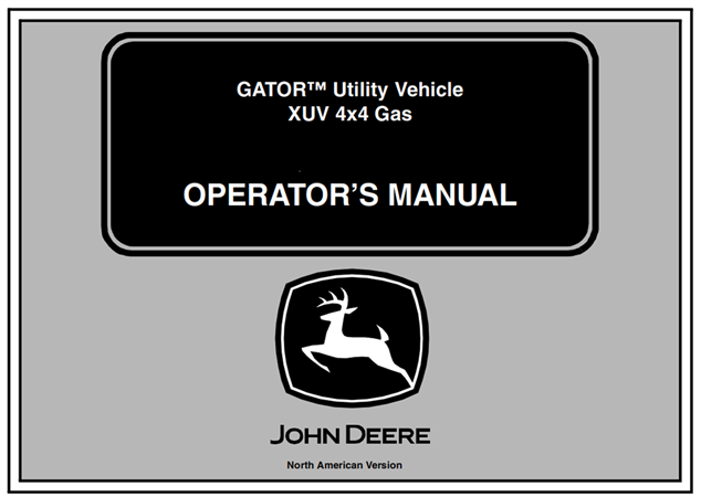John Deere XUV 4x4 Gas GATOR Utility Vehicle Operator's Manual