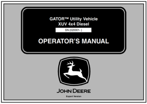 John Deere XUV 4x4 Diesel GATOR Utility Vehicle Operator's Manual