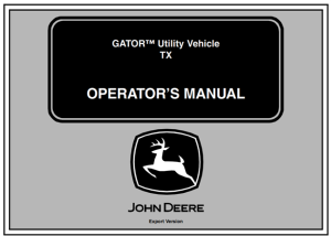 John Deere TX Gator Utility Vehicle Operator's Manual