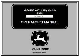 John Deere Diesel M-Gator A1 Utility Vehicle Operator's Manual