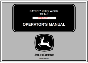 John Deere TX Turf GATOR Utility Vehicle Operator's Manual