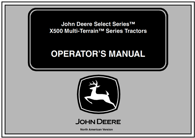 John Deere Select Series X500 Multi-Terrain Series Tractors