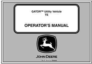John Deere TE Gator Utility Vehicle Operator's Manual