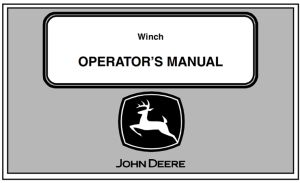 John Deere Winch Operator's Manual