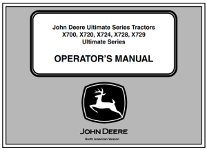 John Deere X700, X720, X724, X728, X729 Ultimate Series Tractors