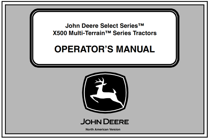 John Deere Select Series X500 Multi-Terrain Series Tractors