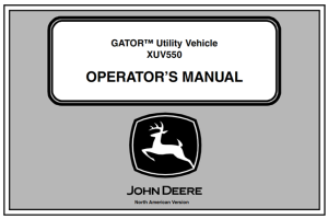 John Deere XUV550 Gator Utility Vehicle Operator's Manual