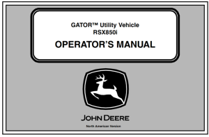 John Deere RSX850i Gator Utility Vehicle Operator's Manual