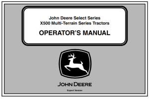John Deere Select Series X500 Multi-Terrain Series Tractors
