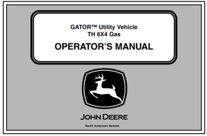 John Deere TH 6x4 Gas Gator Utility Vehicle Operator's Manual