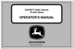 John Deere TH 6x4 Diesel Gator Utility Vehicle Operator's Manual