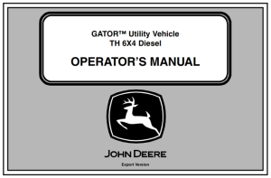 John Deere TH 6x4 Diesel GATOR Utility Vehicle Operator's Manual