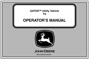 John Deere TS GATOR Utility Vehicle Operator's Manual