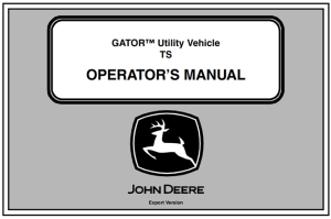 John Deere TS GATOR Utility Vehicle Operator's Manual