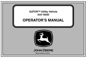 John Deere XUV 855D Gator Utility Vehicle Operator's Manual