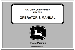 John Deere XUV 625i Gator Utility Vehicle Operator's Manual