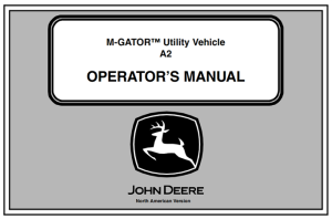 John Deere M-Gator A2 Utility Vehicle Operator's Manual