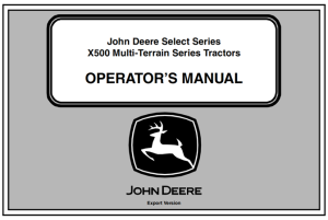 John Deere Select Series X500 Multi-Terrain Series Tractors