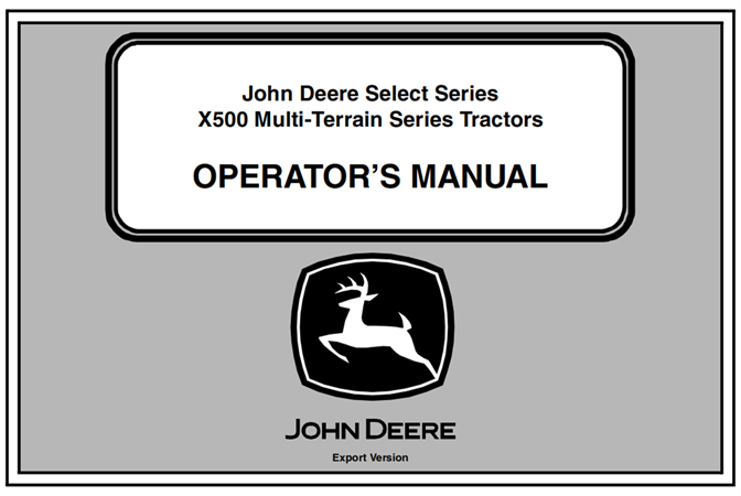 John Deere Select Series X500 Multi-Terrain Series Tractors