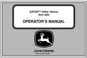 John Deere XUV 625i Gator Utility Vehicle Operator's Manual
