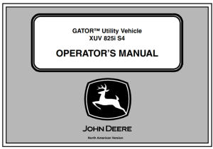 John Deere XUV 825i S4 GATOR Utility Vehicle Operator's Manual