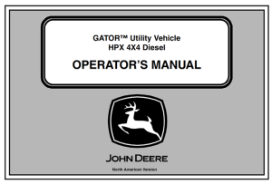 John Deere HPX 4x4 Diesel GATOR Utility Vehicle Operator's Manual