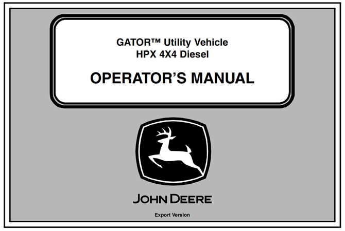 John Deere HPX 4x4 Diesel GATOR Utility Vehicle