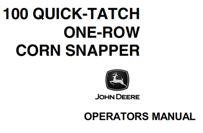 John Deere No.100 Quick-Tatch One-Row Corn Snapper