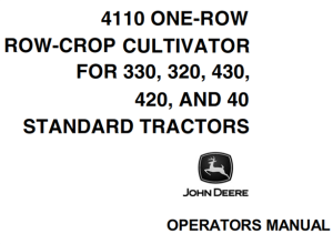 John Deere 4110 One-Row Row-Crop Cultivator