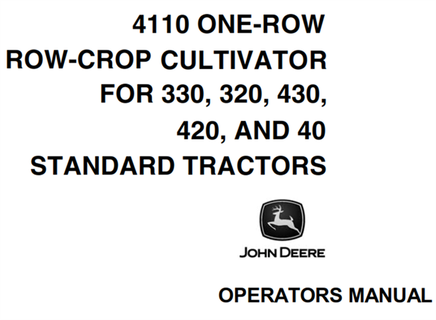 John Deere 4110 One-Row Row-Crop Cultivator