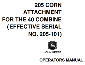 John Deere 205 Corn Attachment For The 40 Combine
