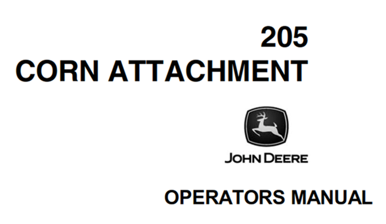 John Deere 205 Corn Attachment Operator's Manual