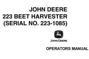 John Deere 223 Beet Harvester Operator's Manual