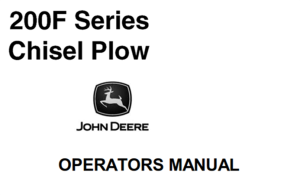 John Deere 200F Series Chisel Plow Operator's Manual